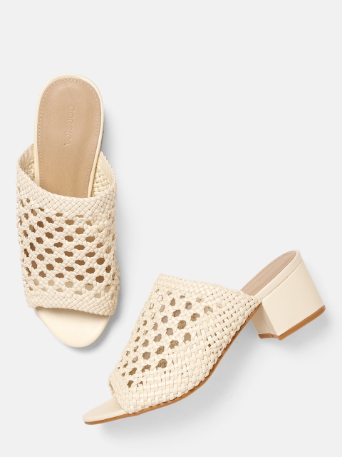 

CORSICA Women Off-White Woven Design Heels