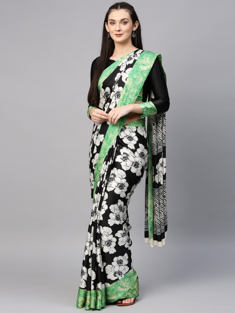 

Saree mall Black & White Printed Saree