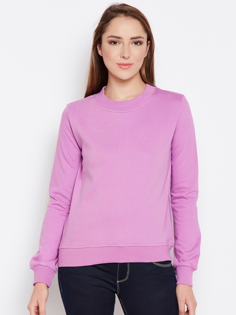 

Alsace Lorraine Paris Women Lavender Solid Sweatshirt