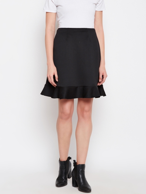 

Alsace Lorraine Paris Women Black Solid Flared Skirt