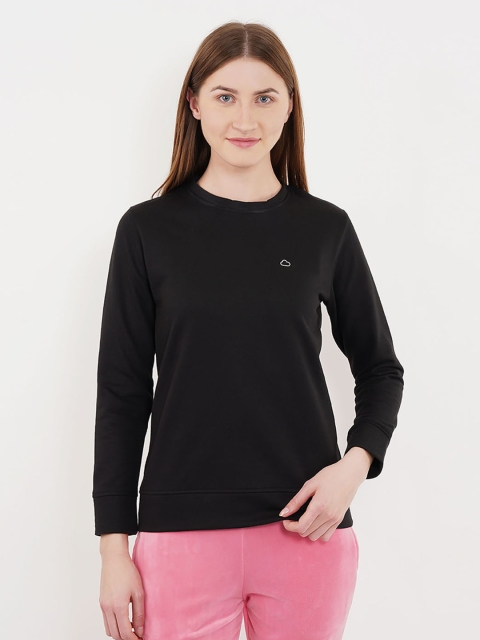 

Sweet Dreams Women Black Solid Lounge Sweatshirt