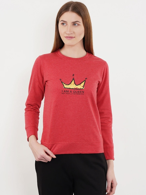 

Sweet Dreams Women Red Solid Lounge Sweatshirt