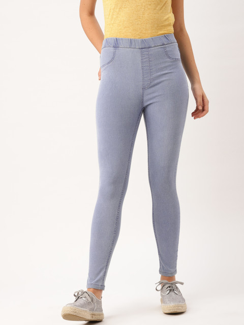 

DressBerry Blue Solid Jeggings