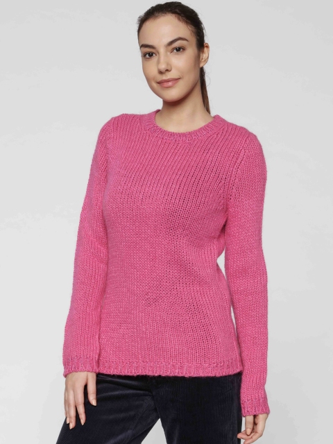 

ONLY Women Pink Solid Pullover