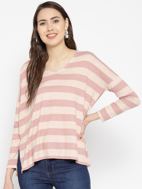 

ONLY Women Beige & Pink Striped Sweater
