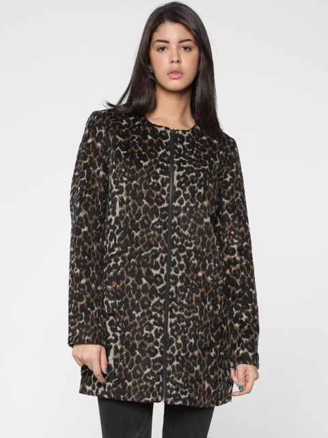 

ONLY Women Black & Brown Printed Longline Tailored Jacket