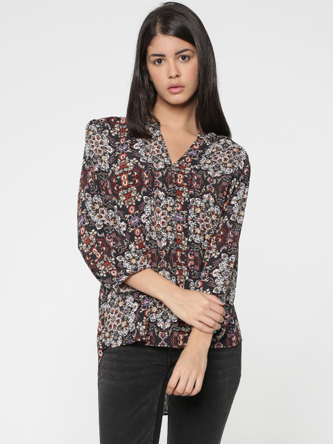 

ONLY Women Black Printed Shirt Style Top