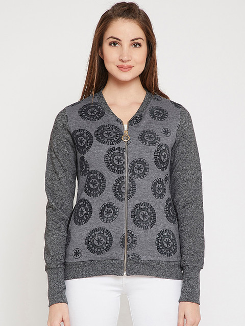 

RARE Women Grey Printed Sweatshirt