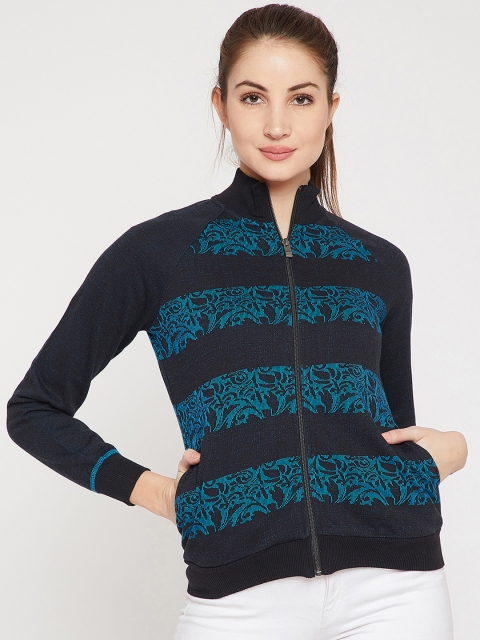 

RARE Women Navy Blue Self Design Sweatshirt