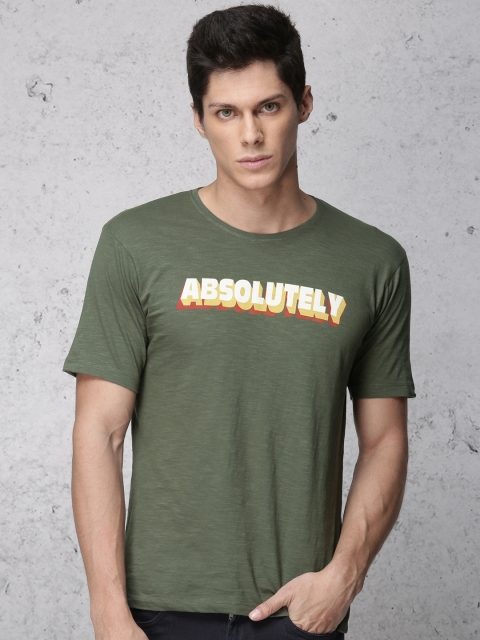 

Ecko Unltd Men Olive Green Printed Round Neck T-shirt