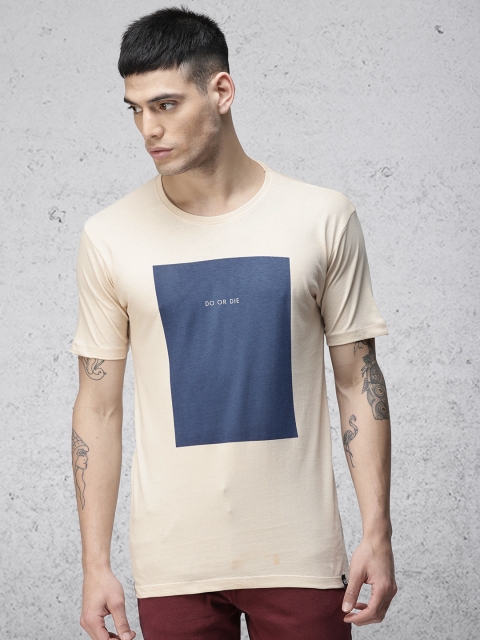 

Ecko Unltd Men Beige Slim Fit Printed Round Neck T-shirt