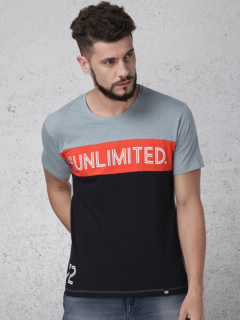 

Ecko Unltd Men Navy Blue Colourblocked T-shirt