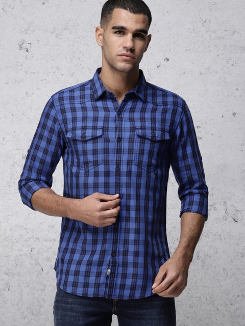 

Ecko Unltd Men Blue Slim Fit Checked Casual Shirt