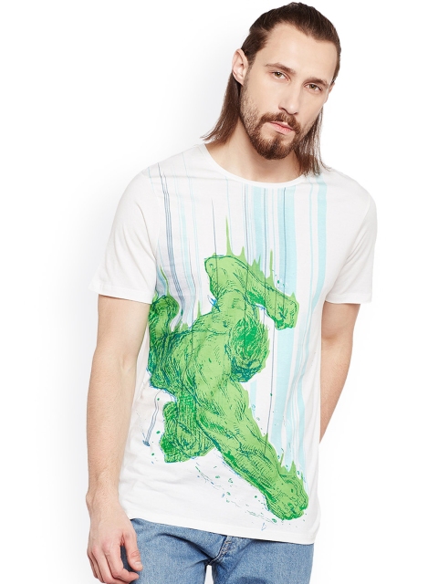 

Marvel by Wear Your Mind Men White Printed Round Neck T-shirt