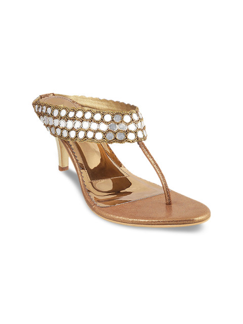 

Metro Women Gold-Toned Solid Sandals