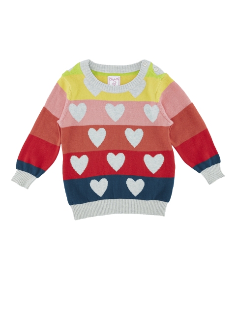 

Chirpie Pie by Pantaloons Girls Orange Self Design Sweater, Multi