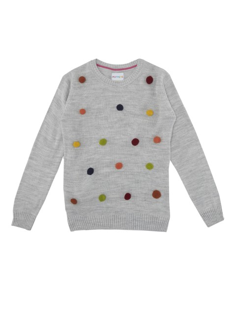 

POPPERS by Pantaloons Girls Grey Solid Pullover