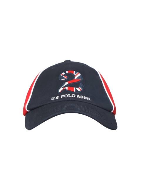 

U.S. Polo Assn. Men Navy Blue & Red Embroidered Baseball Cap
