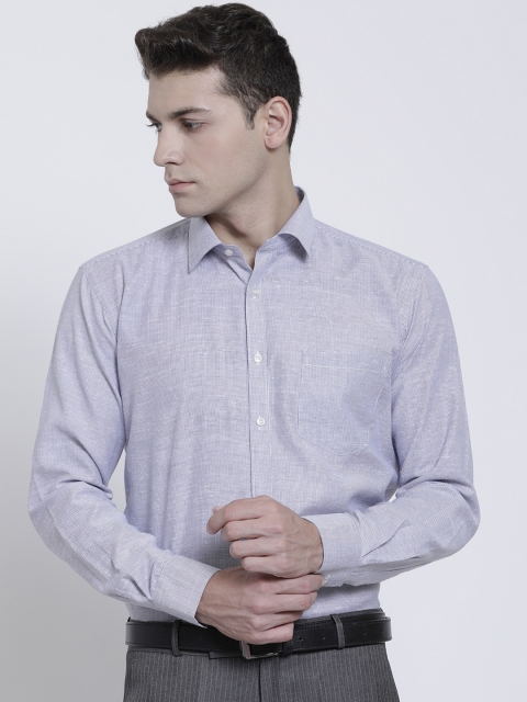 

RG DESIGNERS Men White & Grey Slim Fit Striped Formal Shirt