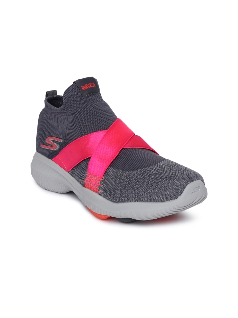 

Skechers Women Charcoal & Pink Go Walk Revolution Ultra-Bolt Walking Shoes