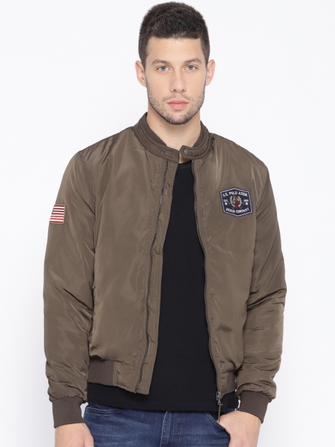 

U.S. Polo Assn. Denim Co. Men Brown Solid Bomber Jacket