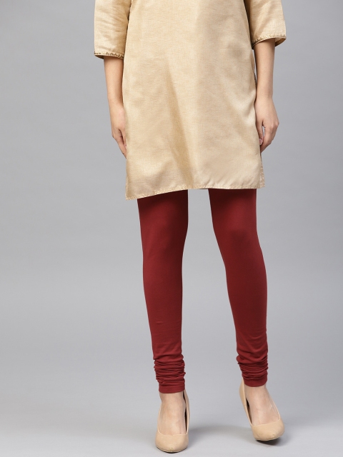

Libas Women Maroon Solid Leggings