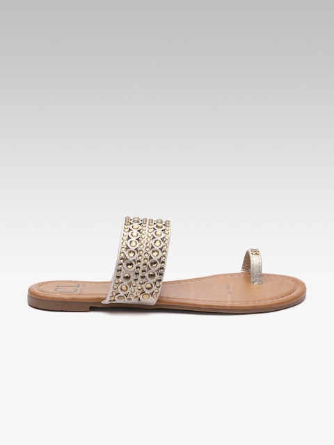 

Carlton London Women Gold-Toned Embellished One Toe Flats