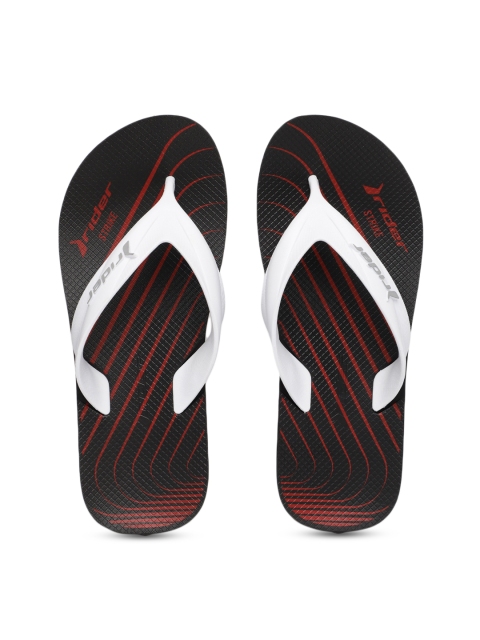 

Rider Men Black & White Printed Thong Flip-Flops