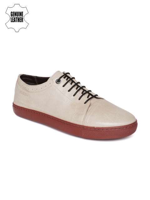

Ruosh Men Beige Genuine Leather Sneakers