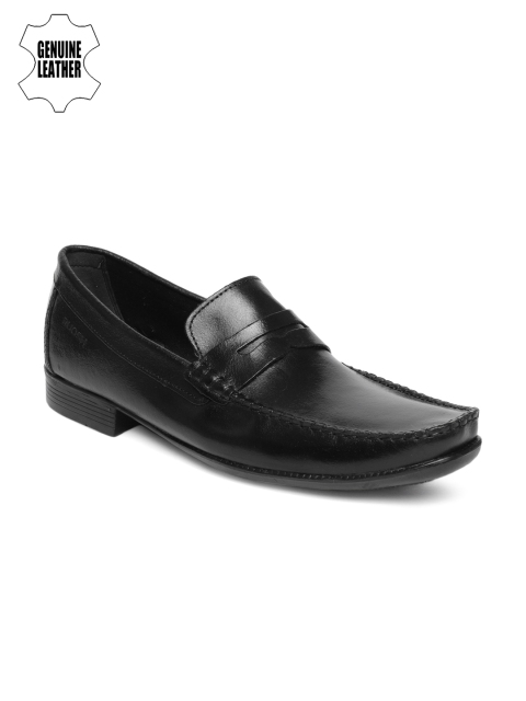

Ruosh Men Black Genuine Leather Formal Loafers