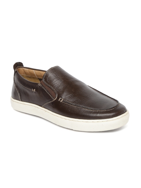 

Ruosh Men Brown Leather Slip-On Sneakers