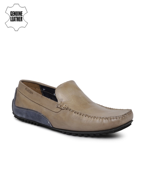 

Ruosh Men Taupe Colored Leather Driving Shoes