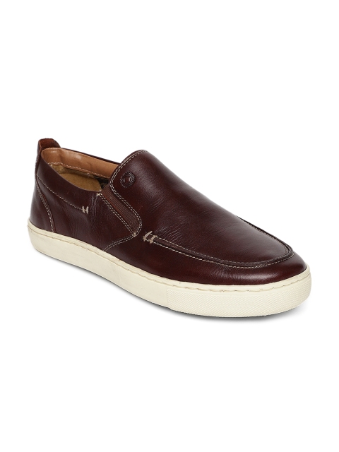 

Ruosh Men Brown Leather Slip-On Sneakers