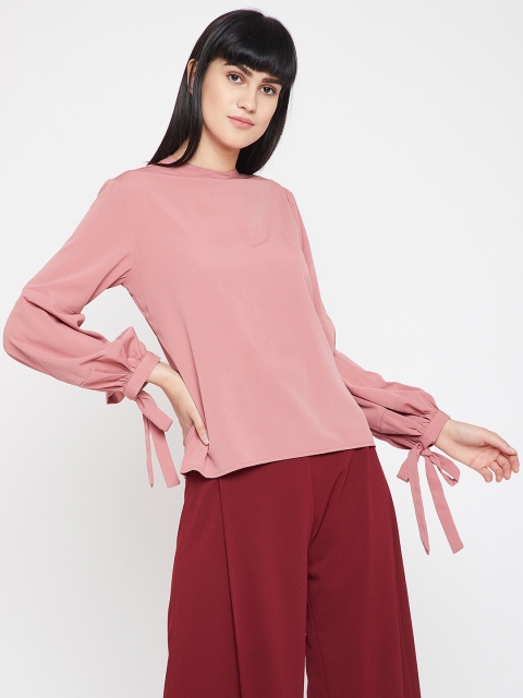 

Marie Claire Women Pink Solid Top