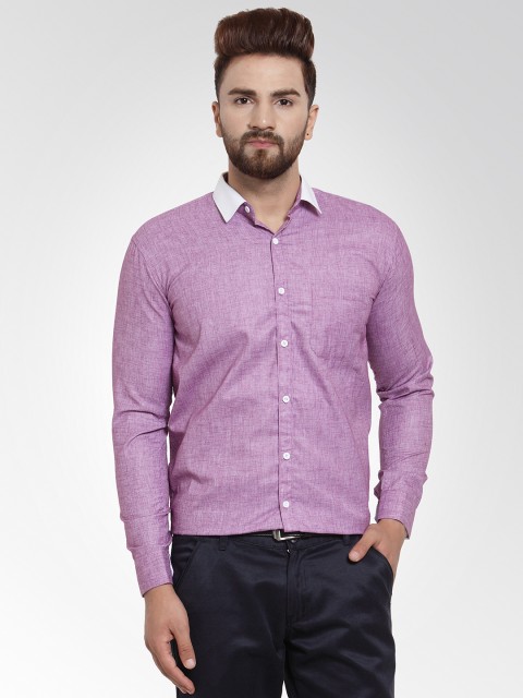 

JAINISH Men Lavender Classic Slim Fit Solid Formal Shirt