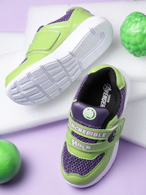 

YK Marvel Boys Purple & Green Hulk Print Sneakers