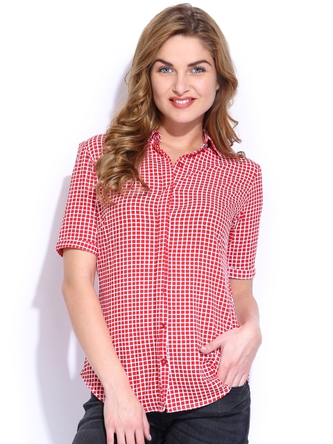 

Tokyo Talkies Women Red & White Checked Shirt