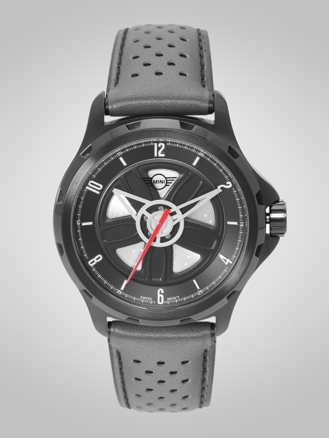 

MINI Men Black & Silver-Toned Analogue Swiss Watch 161104