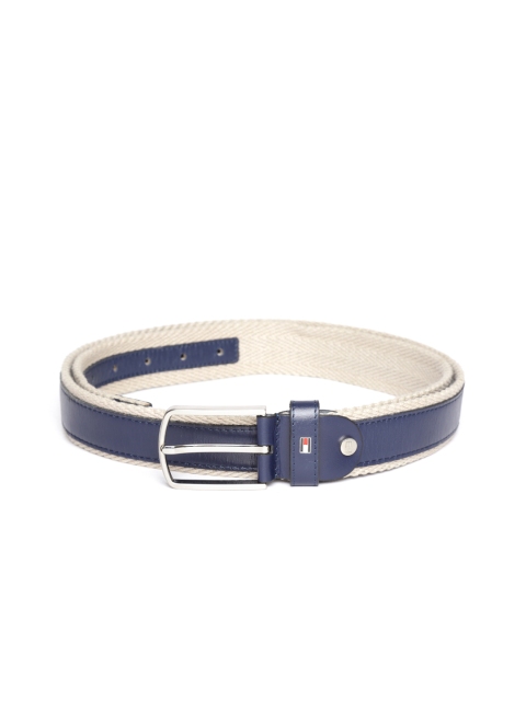 

Tommy Hilfiger Men Navy Blue & Off-White Solid Belt