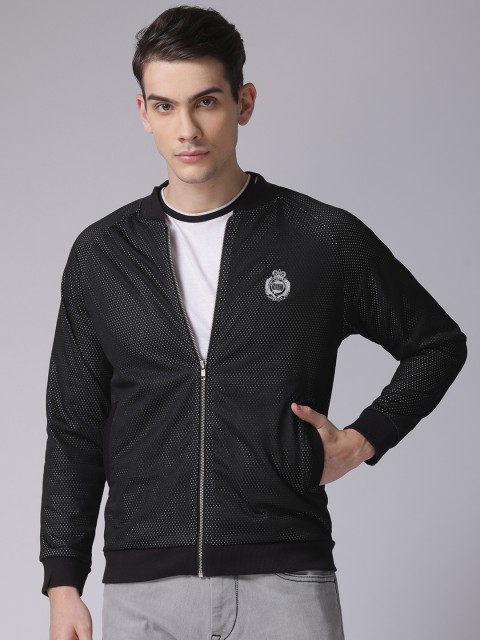 

YWC Men Black Solid Bomber