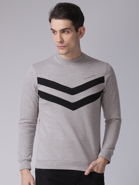

YWC Men Grey Solid Sweatshirt