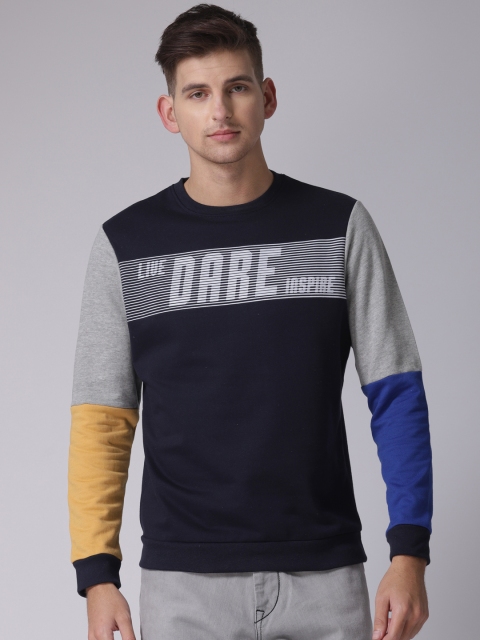 

YWC Men Navy Blue Printed Sweatshirt
