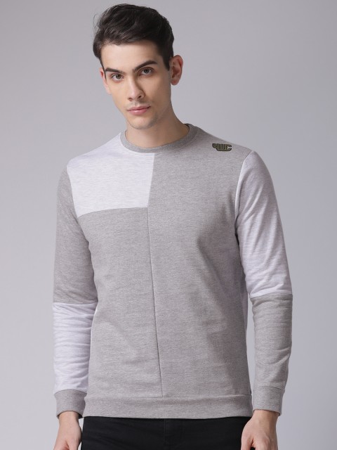 

YWC Men Grey Colourblocked Sweatshirt