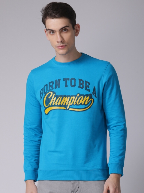 

YWC Men Blue Printed Sweatshirt