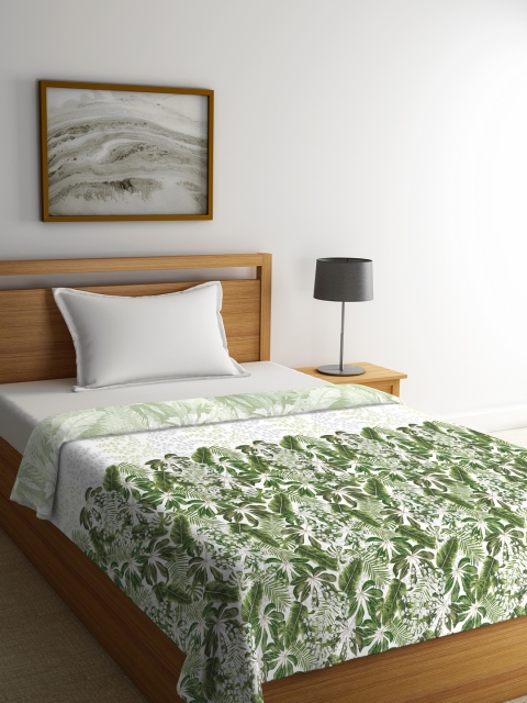 

Portico New York Off-White & Green Floral AC Room 120 GSM Single Bed Comforter