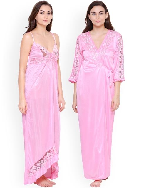 

Secret Wish Pink Solid Nightdress HC-E104-572