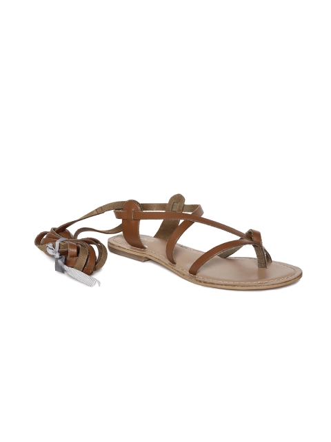 

Tao Paris Women Brown Solid Leather Gladiators