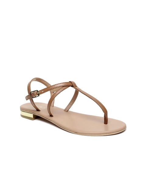 

Tao Paris Women Brown Solid T-Strap Flats