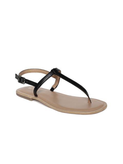 

Tao Paris Women Black Channel T-Strap Flats
