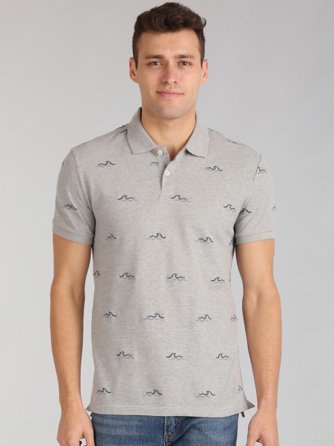 

GAP Men Grey Embroidered Polo Shirt